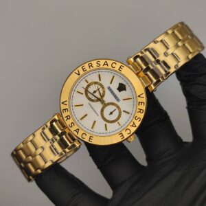 Versace Stainless Steel Men's Watch –Golden Chain (Creamy Dial)
